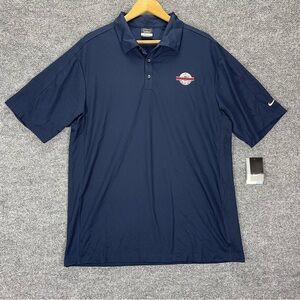 Nike Golf Polo Shirt Men’s XL Blue Markstein Beverage Co Embroidered DriFit NWT